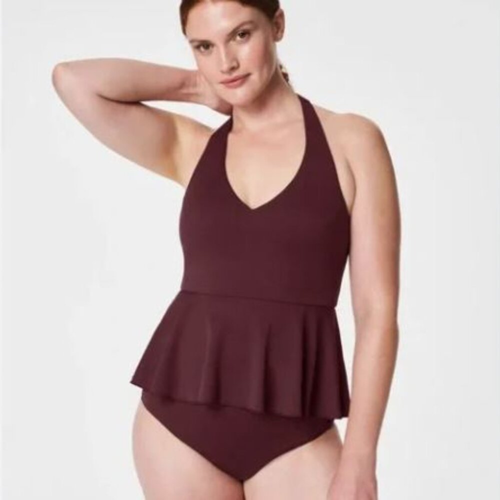 SPANX Burgundy Halter Bikini
